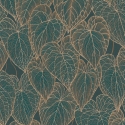 Daniel Hechter Botanical Leaf Green/Gold Metallic Wallpaper - 78128-1