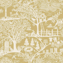 Flat swatch of Belgravia Decor Homegrown in yellow showing the detailed flat paper substrate surface.