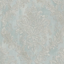 AS Creation Ornate Damask Light Blue/Silver Metallic Wallpaper - 79049-3