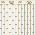 Flat swatch of Versace Baroque Panel in gold and white showing the detailed non-woven substrate surface.