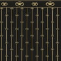 Flat swatch of Versace Baroque Panel in gold and black showing the detailed non-woven substrate surface.