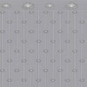 Flat swatch of Versace Baroque Panel in silver and grey showing the detailed non-woven substrate surface.