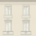 Flat swatch of Versace Palazzo No. 12 in cream showing the detailed non-woven substrate surface.