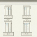 Flat swatch of Versace Palazzo No. 12 in white showing the detailed non-woven substrate surface.
