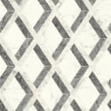 Flat swatch of Versace Tarsia Geo in black showing the detailed non-woven substrate surface.