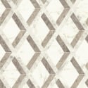Flat swatch of Versace Tarsia Geo in brown showing the detailed non-woven substrate surface.