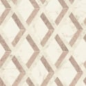 Flat swatch of Versace Tarsia Geo in terracotta showing the detailed non-woven substrate surface.