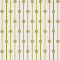 Flat swatch of Versace Baroque Stripe in gold and white showing the detailed non-woven substrate surface.