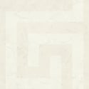 Flat swatch of Versace Greek in cream showing the detailed non-woven substrate surface.
