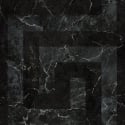 Flat swatch of Versace Greek in black showing the detailed non-woven substrate surface.