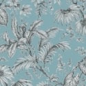 Galerie Olio Botanical Sketch Blue/Black Wallpaper - 82340