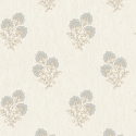 Belgravia Decor Carlotta Flower Motif Blue/Cream Metallic Wallpaper - 9031