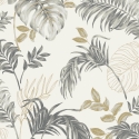 Grandeco Attitude Allison Tropical White/Gold Metallic Wallpaper - A64301