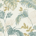Grandeco Attitude Allison Tropical Teal/Gold Metallic Wallpaper - A64302