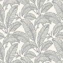 Grandeco Attitude Faye All Over Leaf Black/White Wallpaper - A66402