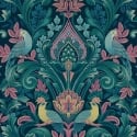 Grandeco Opulent Damask Navy/Pink Wallpaper - A67801