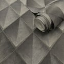 Belmont House Mojo Geometric Sepia Brown Metallic Wallpaper - BH40