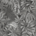 Galerie Tropical Leaf Motif Black/Grey Wallpaper - BW51022
