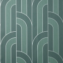Fine Decor Cascade Arch Emerald/Silver Metallic Wallpaper - FD42842