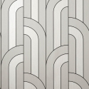 Fine Decor Cascade Arch White/Black Metallic Wallpaper - FD42843