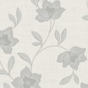 Fine Decor Larson Floral Grey/Silver Metallic Wallpaper - FD43068