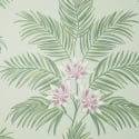 Fine Decor Bali Palm Leaf Sage Metallic Wallpaper - FD43278