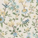 Fine Decor Eleanor Floral Birds Natural Wallpaper - FD43448