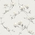 Detailed flat swatch of Fine Decor Isla Trail in warm white highlighting the luxury textured vinyl.