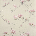 Flat swatch of Fine Decor Isla Trail in natural and pink showing the metallic luxury textured vinyl.