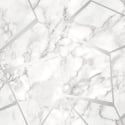 Fine Decor Marblesque Fractal Silver Metallic Wallpaper - FD42263