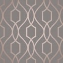 Fine Decor Apex Trellis Copper/Charcoal Metallic Wallpaper - FD41998