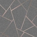 Fine Decor Quartz Fractal Copper Glitter Wallpaper - FD42283