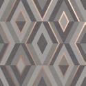 Fine Decor Shard Geometric Charcoal/Rose Metallic Wallpaper - FD42607
