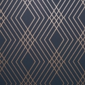 Fine Decor Shard Trellis Navy/Gold Metallic Wallpaper - FD42605