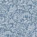 Galerie Garden Toile Blue Wallpaper - G78508