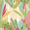 Ohpopsi Glasshouse Emerald/Coral Wallpaper - GHS50153W