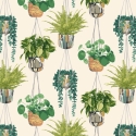 Ohpopsi Houseplant Sage/Cider Wallpaper - GRA50111W