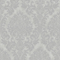 Grandeco Chenille Damask Grey/Silver Metallic Wallpaper - A50105