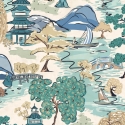Ohpopsi Oka Landscape Indigo Wallpaper - HAN50103W