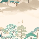 Ohpopsi Kigi Japanese Landscape Peacock Mix Wallpaper - HAN50118W