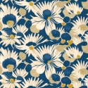 Ohpopsi Suiren Waterlily Indigo Wallpaper - HAN50145W