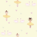 Holden Decor Ballerina Dancer Yellow Glitter Wallpaper - 12462