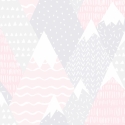 Holden Decor Mountains Pink/Grey Wallpaper - 91051