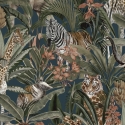 Holden Decor Safari Animal Fusion Navy Blue Wallpaper - 13012