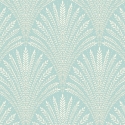 Hoopla Walls Elegance Leaf Fan Duck Egg Blue Wallpaper - HWA1030W