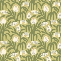 Hoopla Walls Chunky Flower Olive Green Wallpaper - HWA1153W