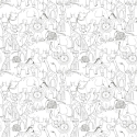 Hoopla Walls Animal Doodle Chalkboard Wallpaper - HWA1275W
