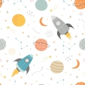Hoopla Walls Lift Off Ginger/Denim Wallpaper - HWA1306W