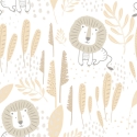 Hoopla Walls Happy Lion Honey Mallow Wallpaper - HWA1312W