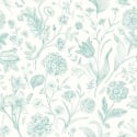 Hoopla Walls Floral Toile Duck Egg Blue Wallpaper - HWA1326W